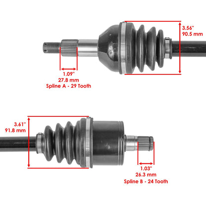 Caltric Rear Left Right CV Axle Replacement for Can-Am Traxter HD5 (2017–2019)
