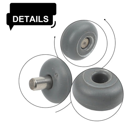 Set of 2 Vacuum Cleaner Wheels for S3 (Plastic + Metal) Black + Silver