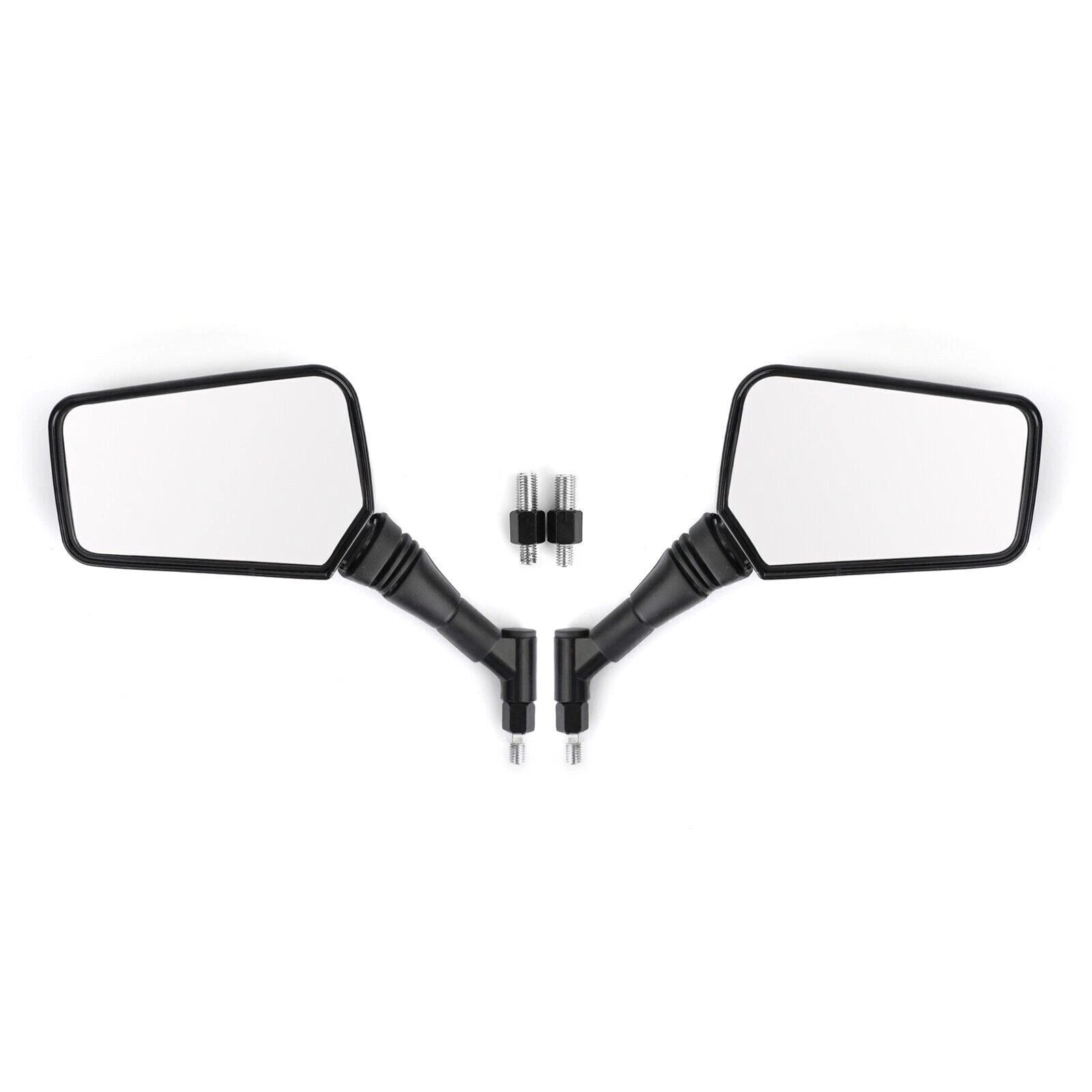 Pair of 10mm/8mm Classic Rectangle Motorcycle Mirrors for Universal Fit
