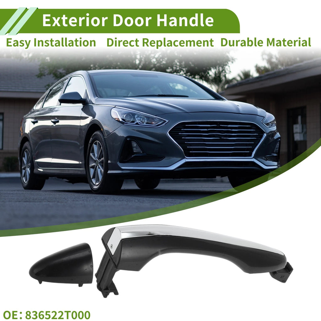 Exterior Door Handle Replacement for Hyundai Kia Silver Tone Rear (2000–2008)