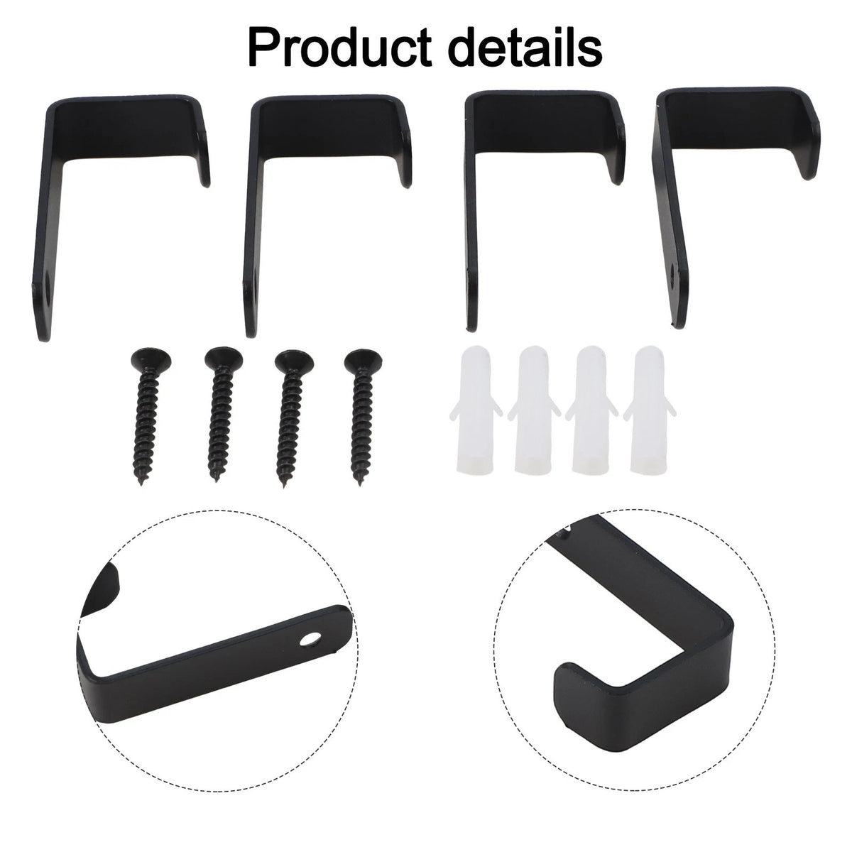 4X Wall Mount Ladder Hooks for Garage Organization