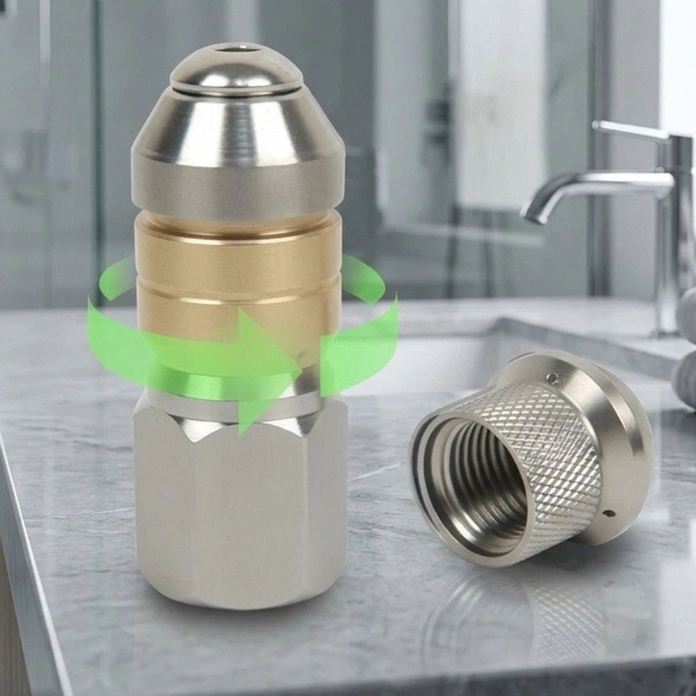 2X Stainless Steel Pressure Washer Nozzle for 360 Degree Rotation