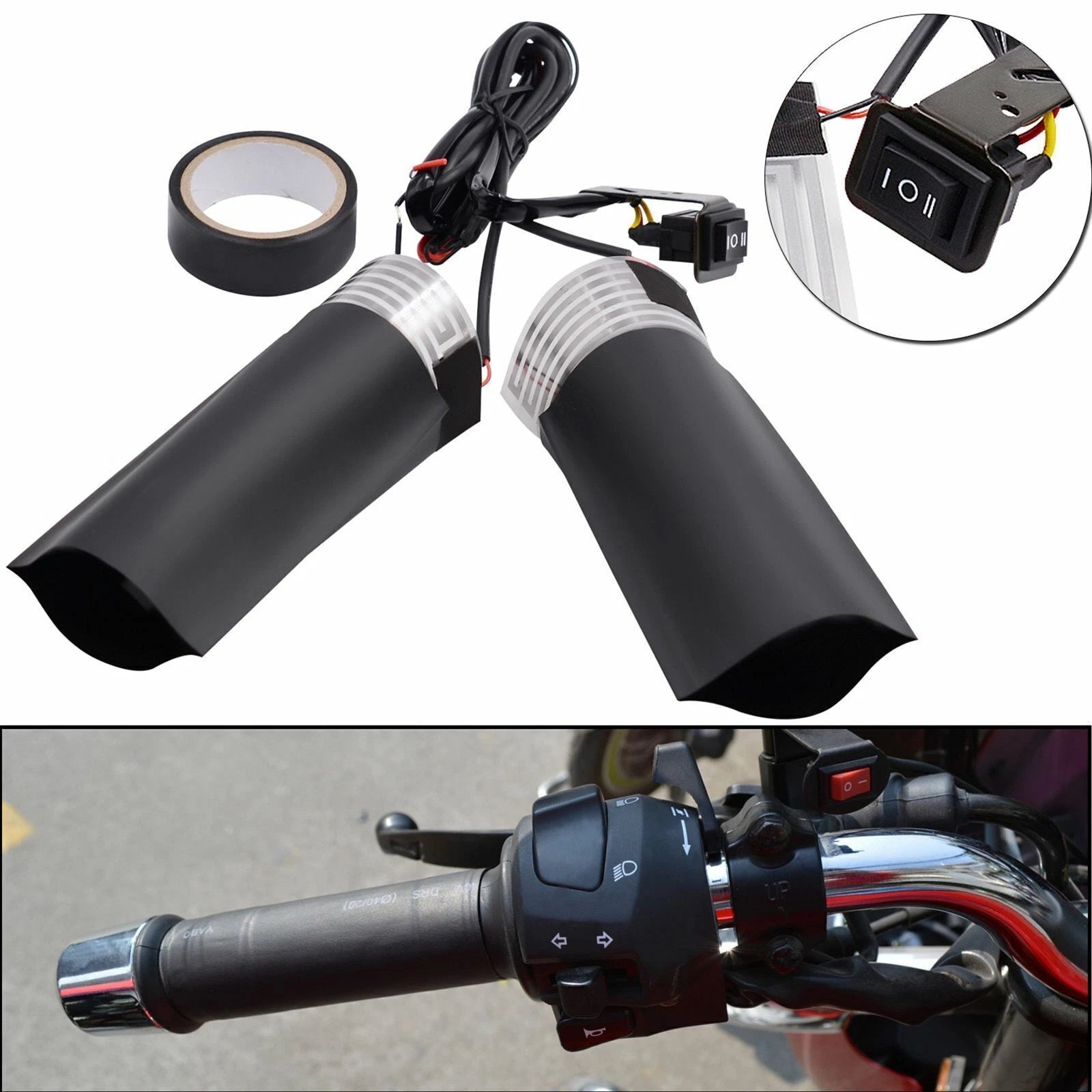 12V Heated Hand Grips for Motorcycle (Multi-Temperature)