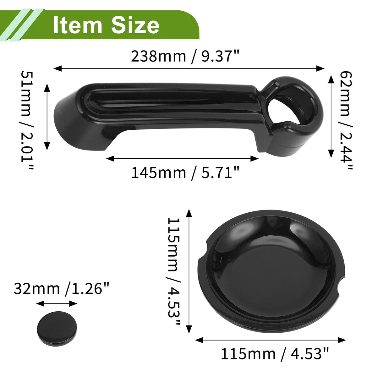 Set of 4 Decorative Door Handle Covers for Jeep Wrangler JK JKU (2007–2018) Black ABS