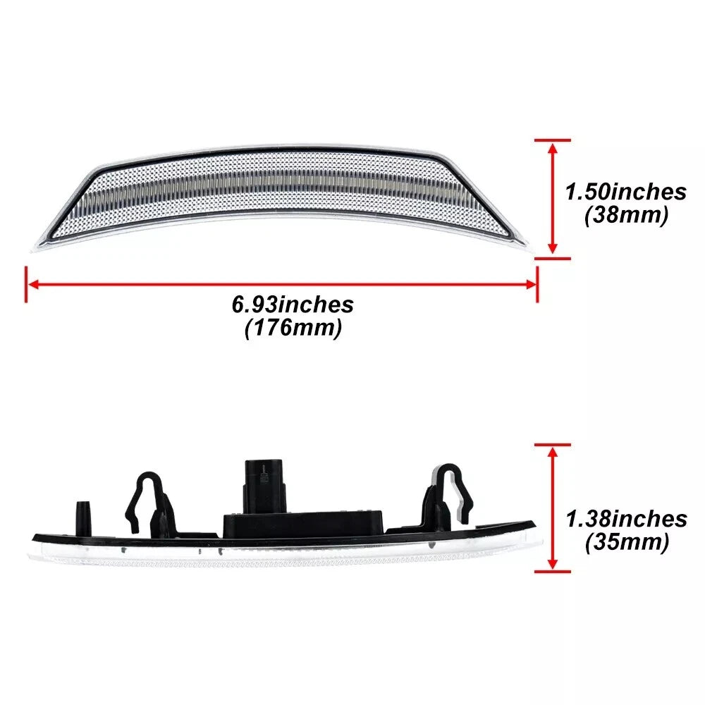 2X Clear Lens Amber LED Front Side Marker Lights for Chevrolet Trailblazer (2021–2024)