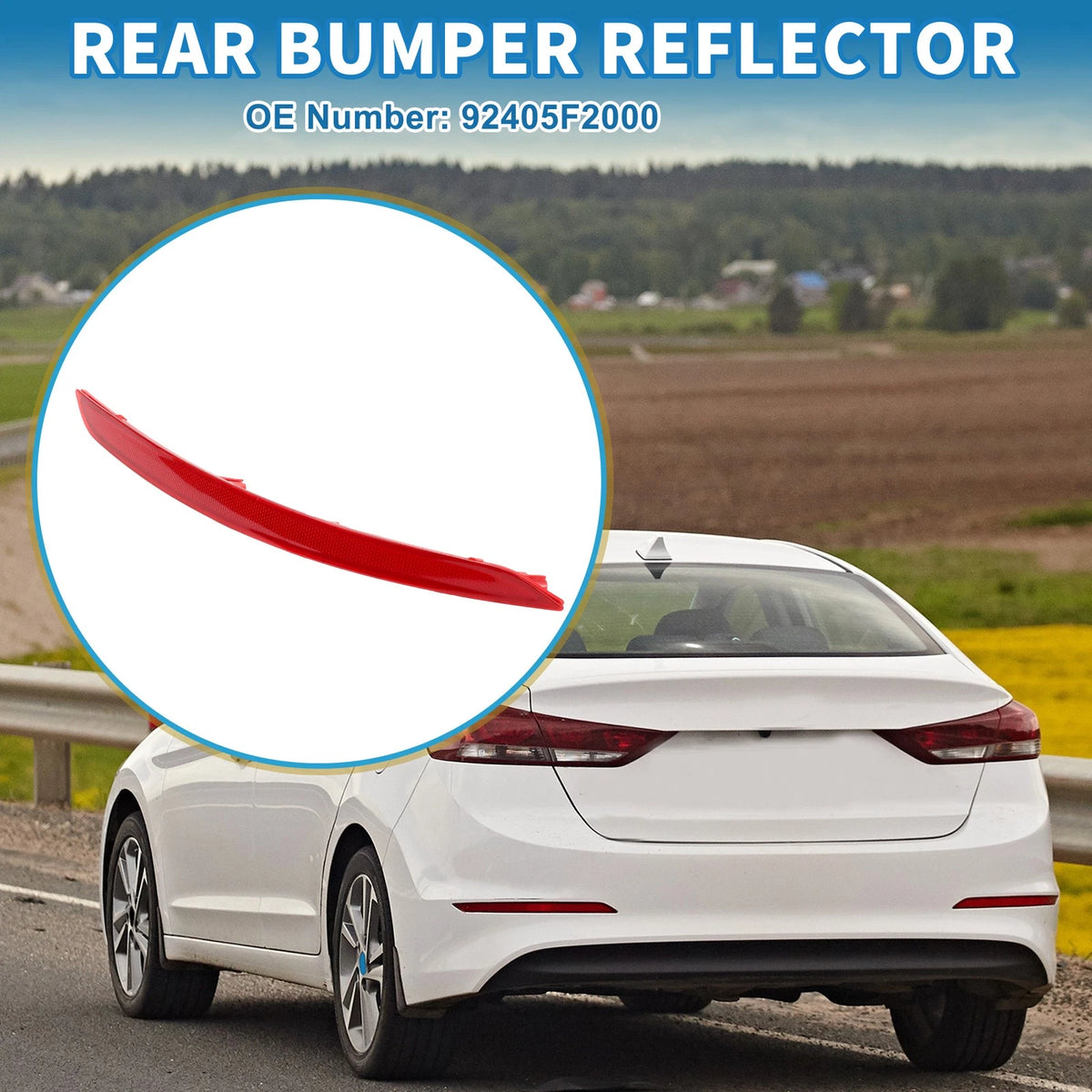 Rear Left Bumper Reflector Replacement for Hyundai Elantra 2017-2018