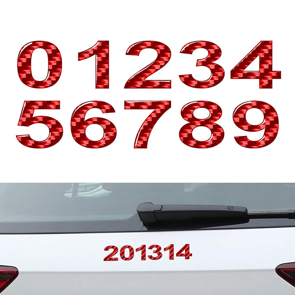 Carbon Red Window Door Badge Emblem for Car
