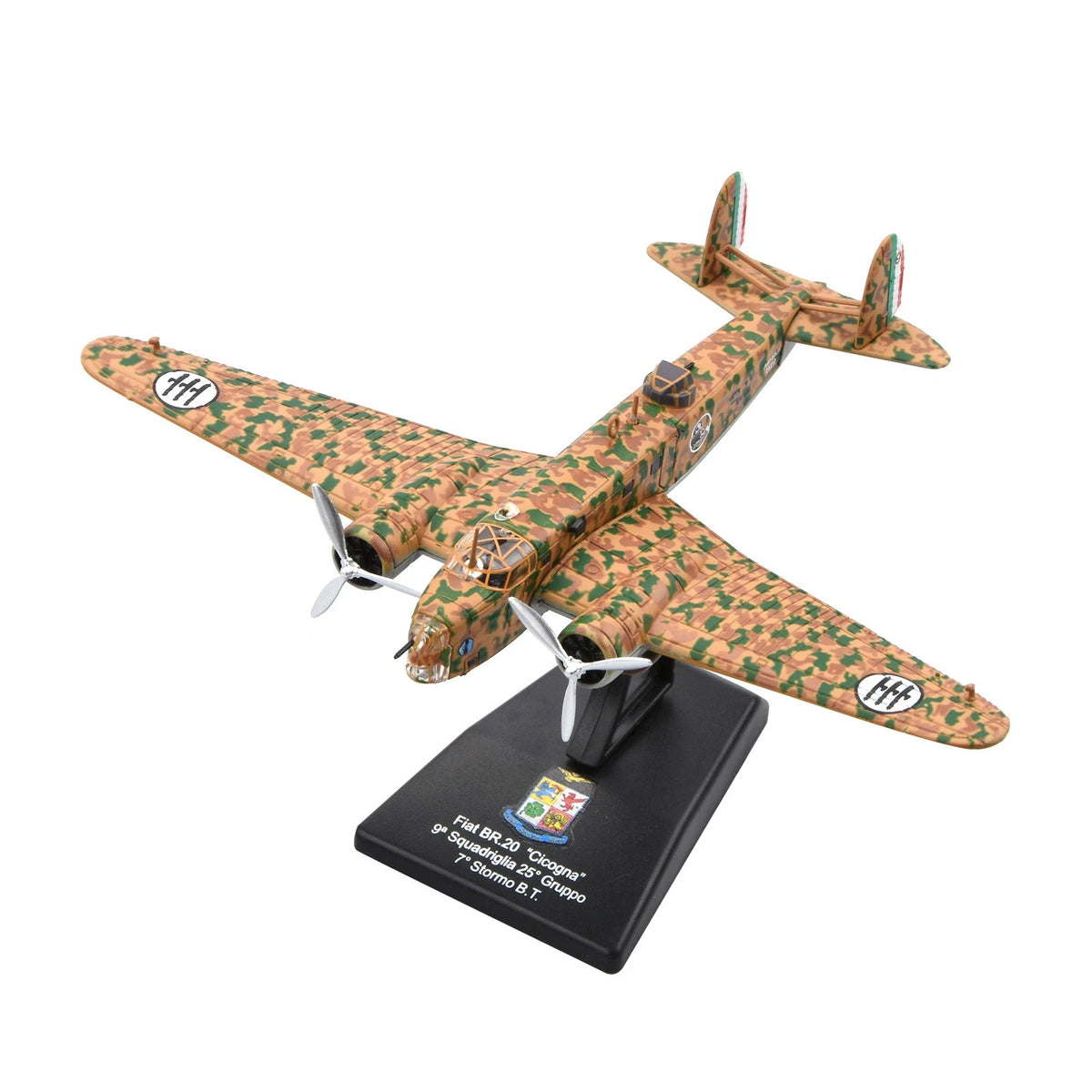 Fiat BR.20 Bomber Model 1:144 Scale Alloy with Stand (WWII Italian Air Force)