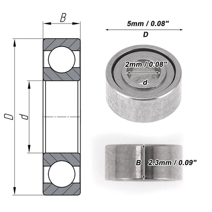 2X 520ZZ Deep Groove Ball Bearings for Scooter Skateboard Wheel (N/A)