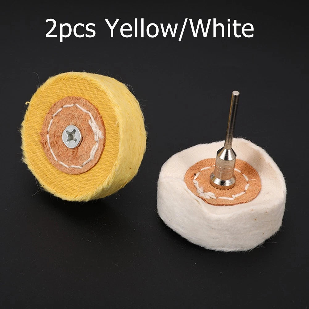 2X Polish Cloth Wheel 3mm Shank Brush Head for Rotary Tools