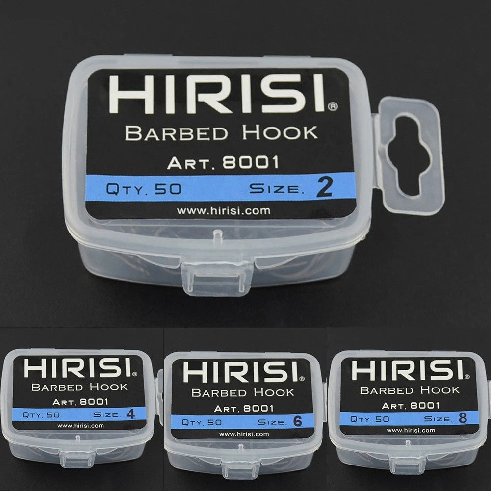 Fishing Hooks Set of 50 for Carp Rigs (2/4/6/8)