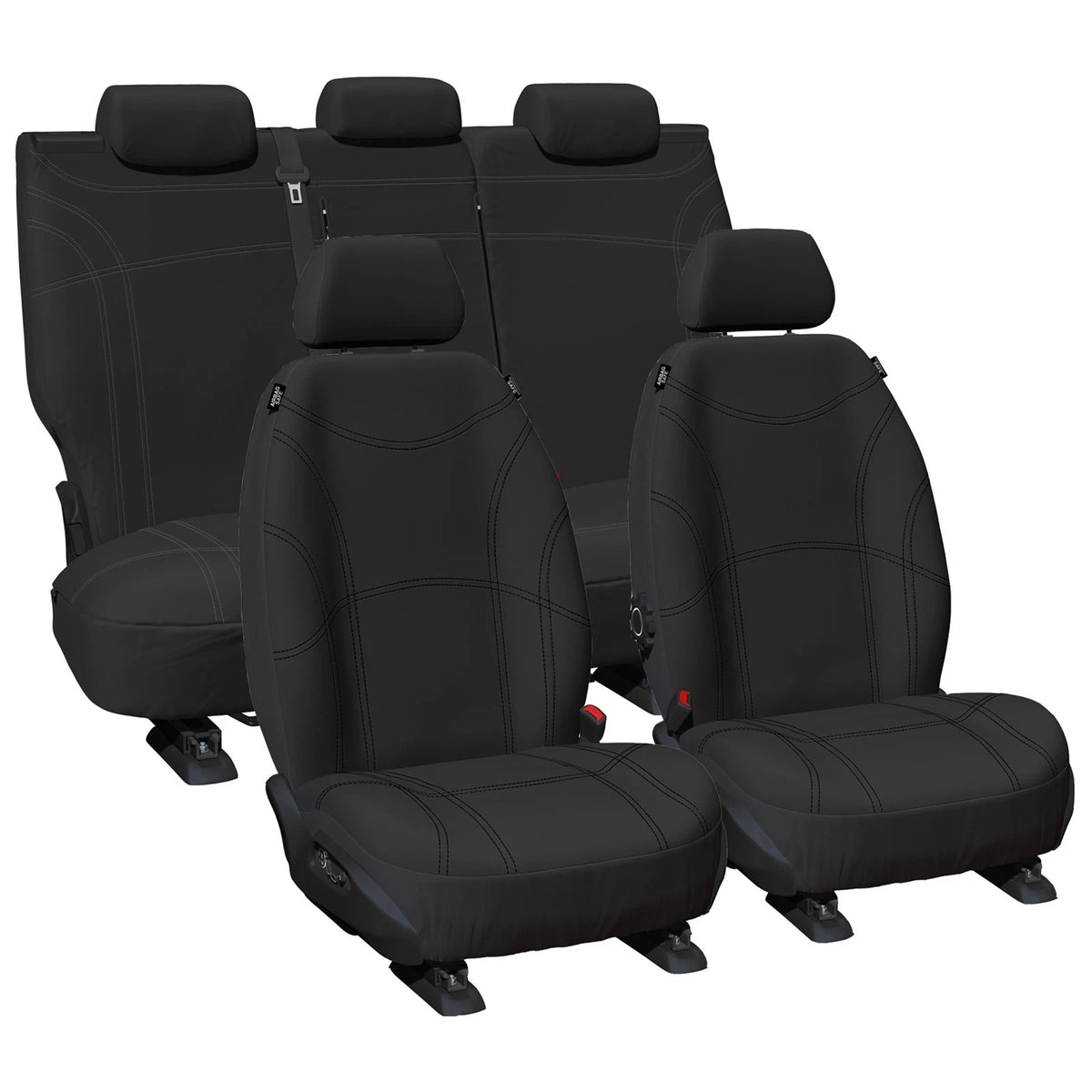 Set of 2 Front and Rear Black Neoprene Seat Covers for Mazda BT50 (2011–2019)