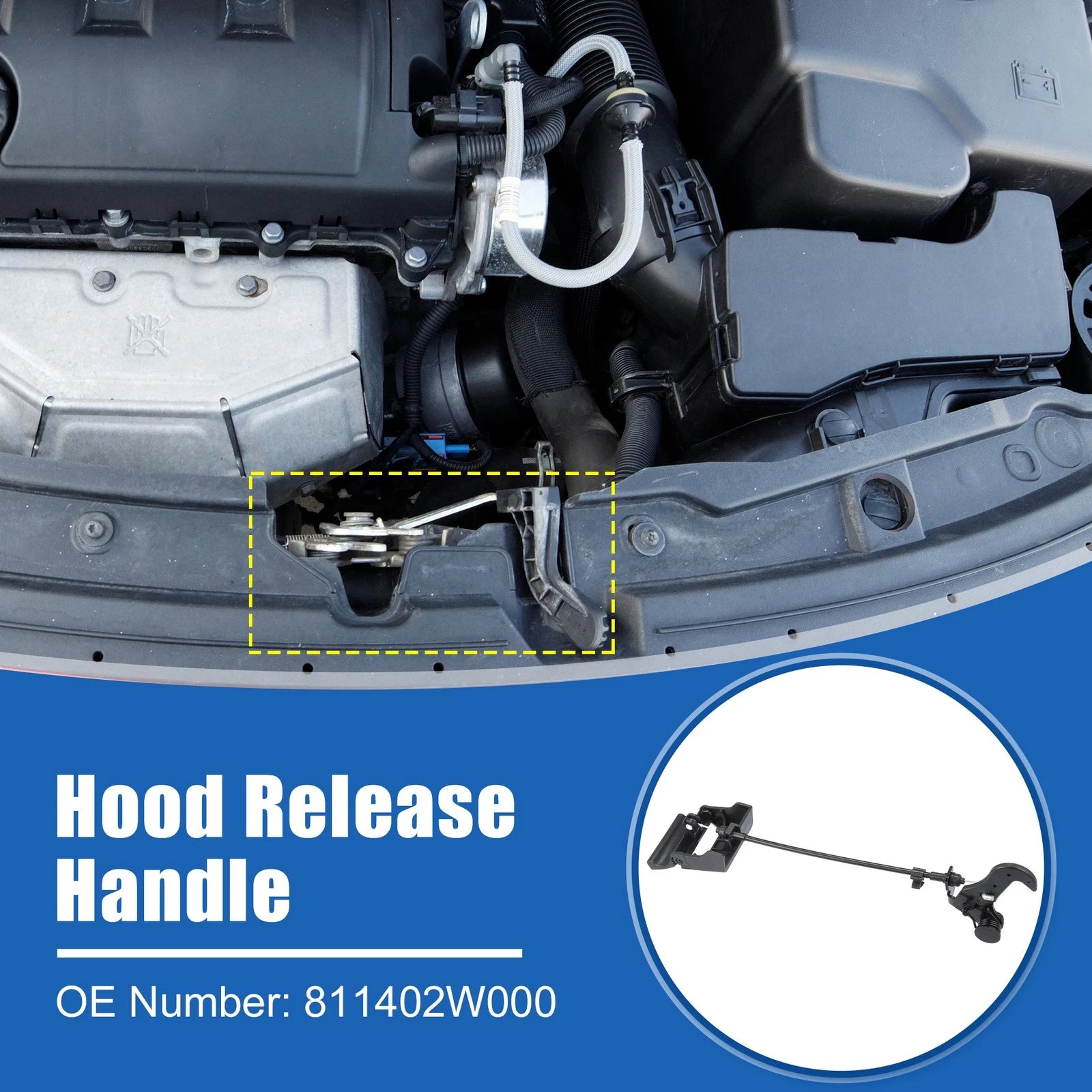 Hood Latch Assembly Replacement for Hyundai Santa Fe (2013–2019)