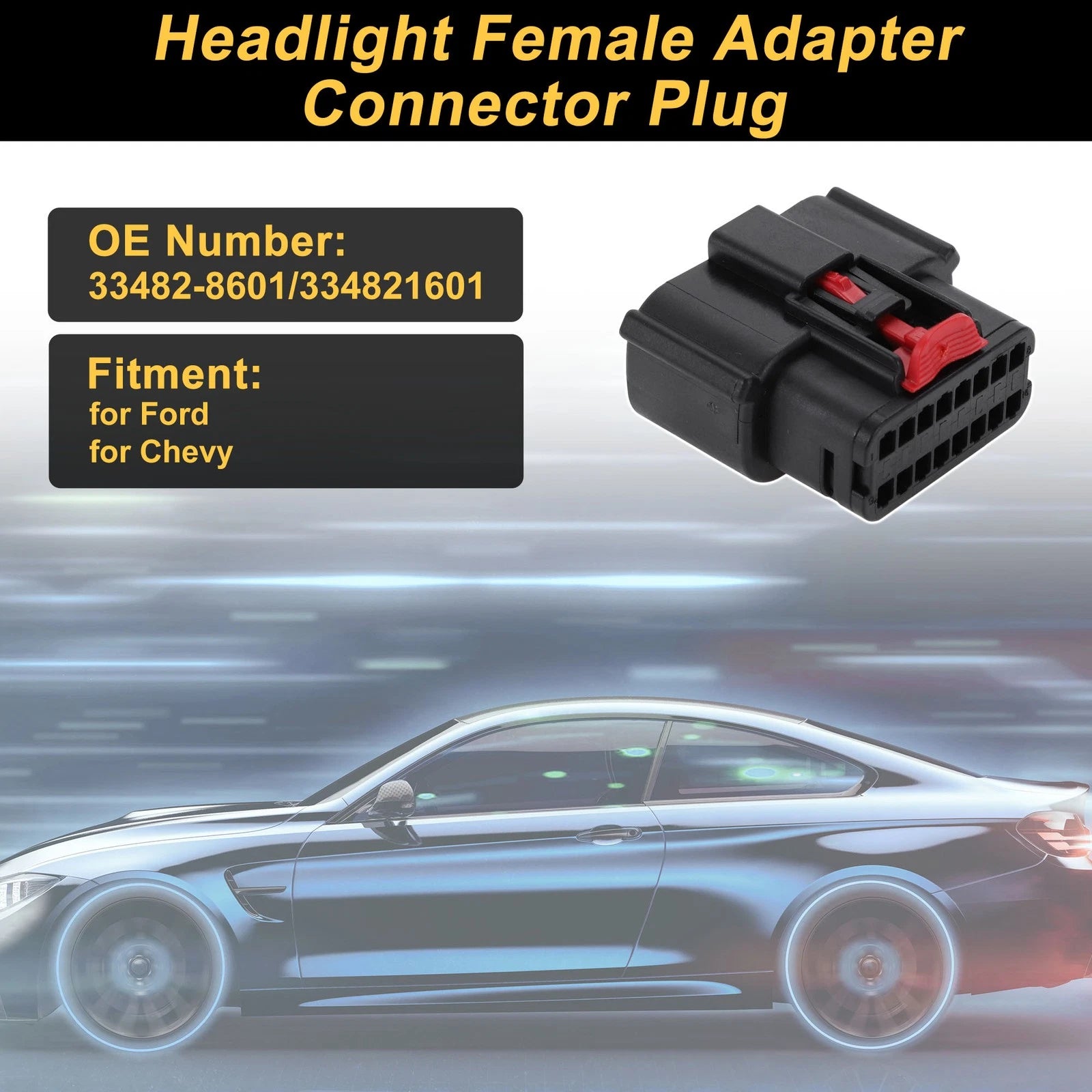 Headlight Connector Plug 16 Pin Replacement for Ford (2011–2018)