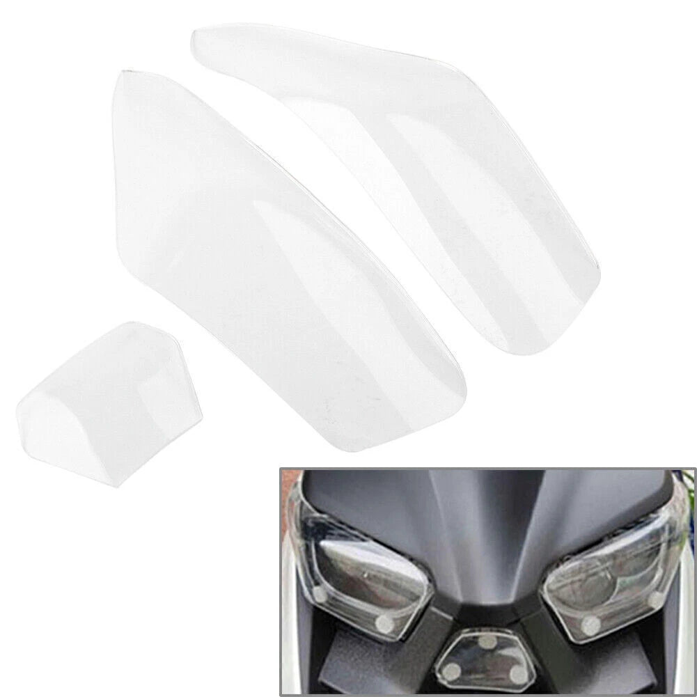 3 Pcs Headlight Guard Shield Lens Cover for Yamaha XMAX250 XMAX300 (2017–2023)