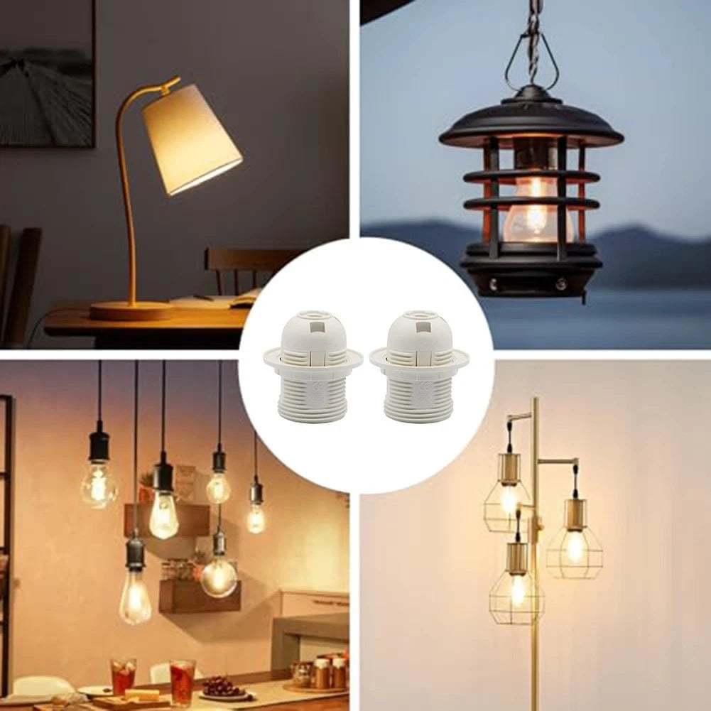E27 Lamp Holders 2X with Internal Screw Terminals for Easy Installation