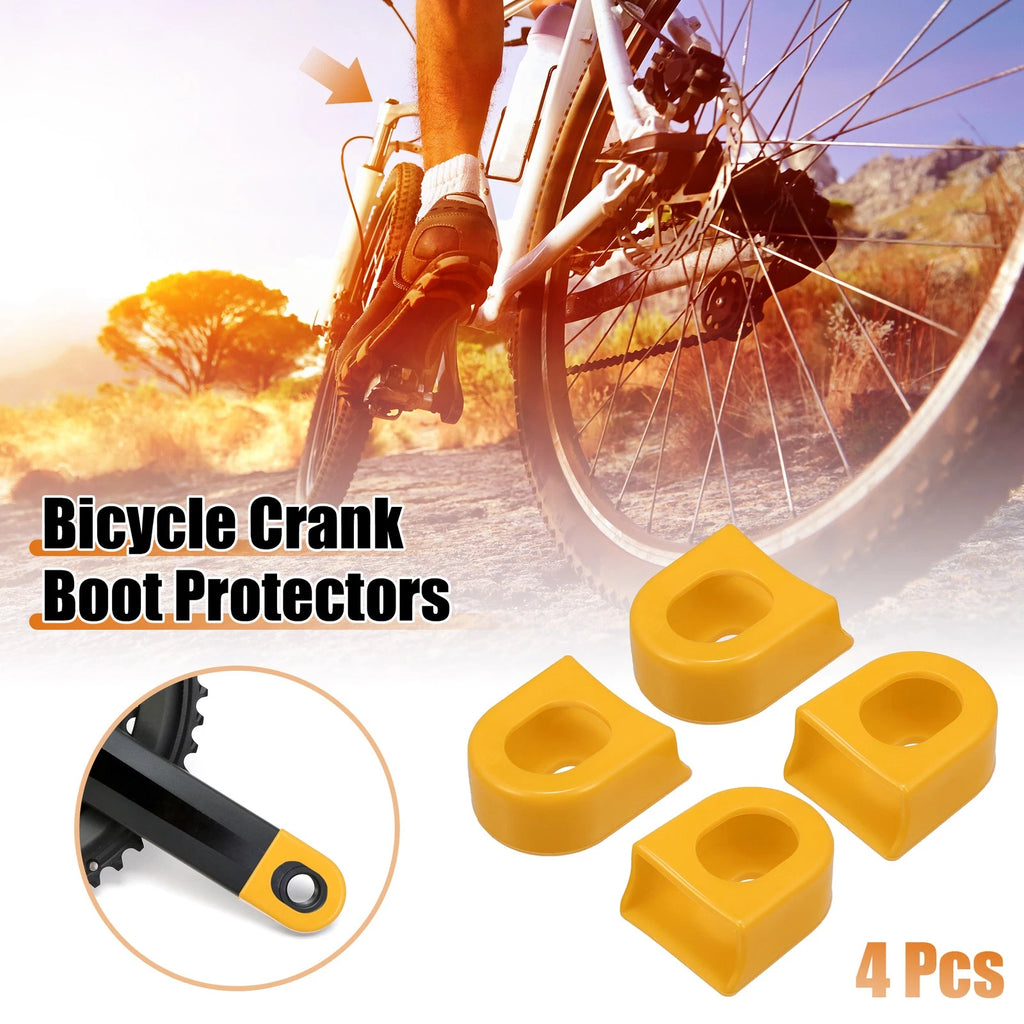 Silicone Crank Boot Protector Set for Bicycle Cycling Crank Arm (Yellow)