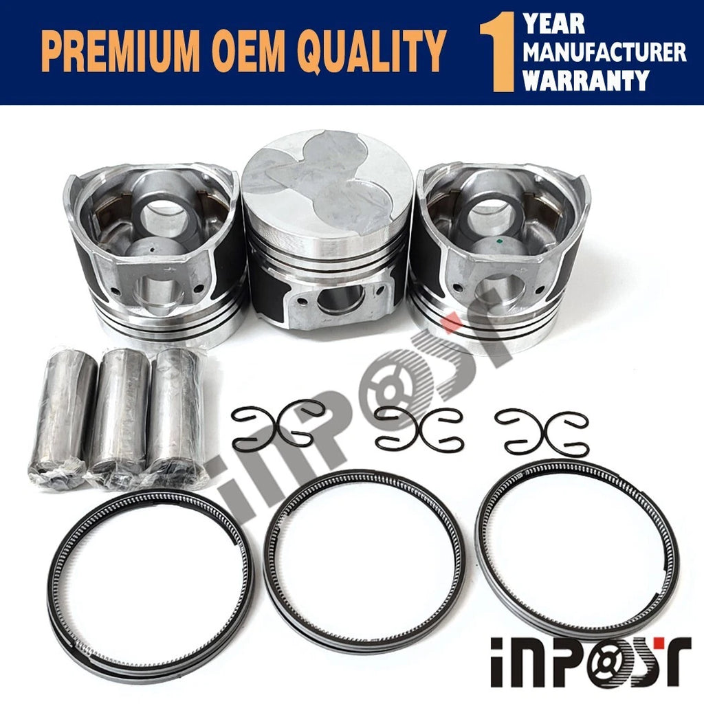 Piston Kit & Rings STD for Kubota Engine 3 Cylinders (D1005)