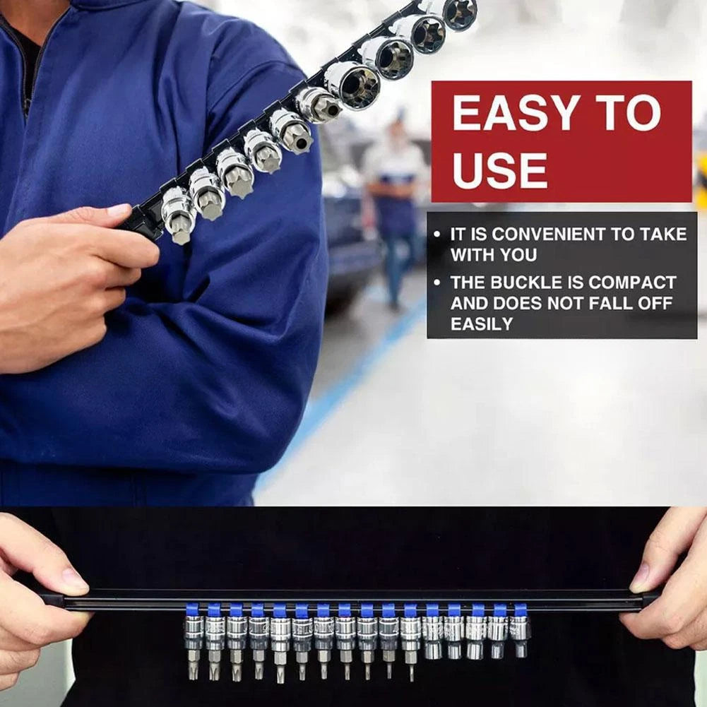 Socket Drive Rail Organizer for Wall Mounted Storage (1/4, 3/8, 1/2 Inch)
