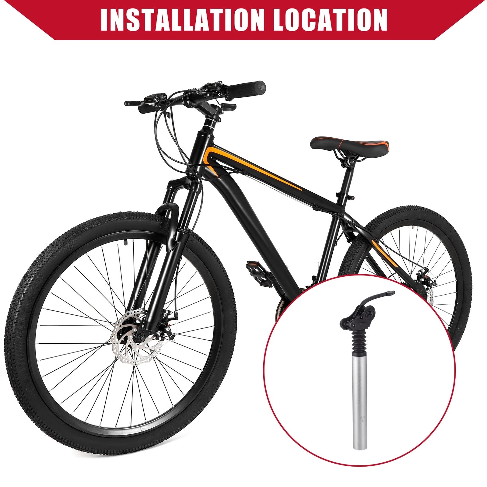 Adjustable Seat Post for MTB Mountain Bike 31.8x300mm Silver Tone (31.8)