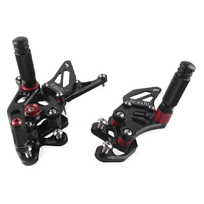 2x Motorcycle Adjustable Rearsets Footpegs Pedals Black for Suzuki GSXR600 2015