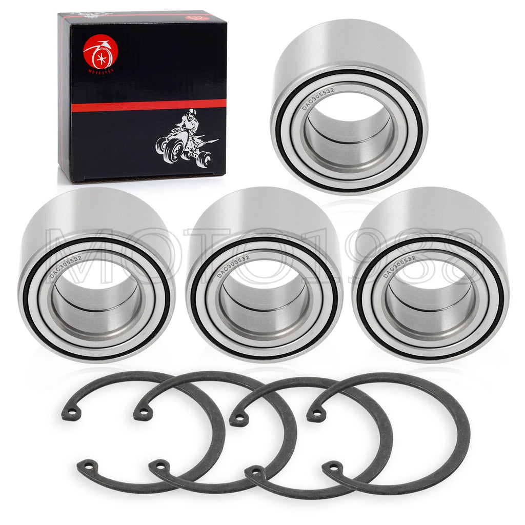 Set of 4 Wheel Bearings 30x55x32mm + Circlip for Yamaha Grizzly 550 660 700