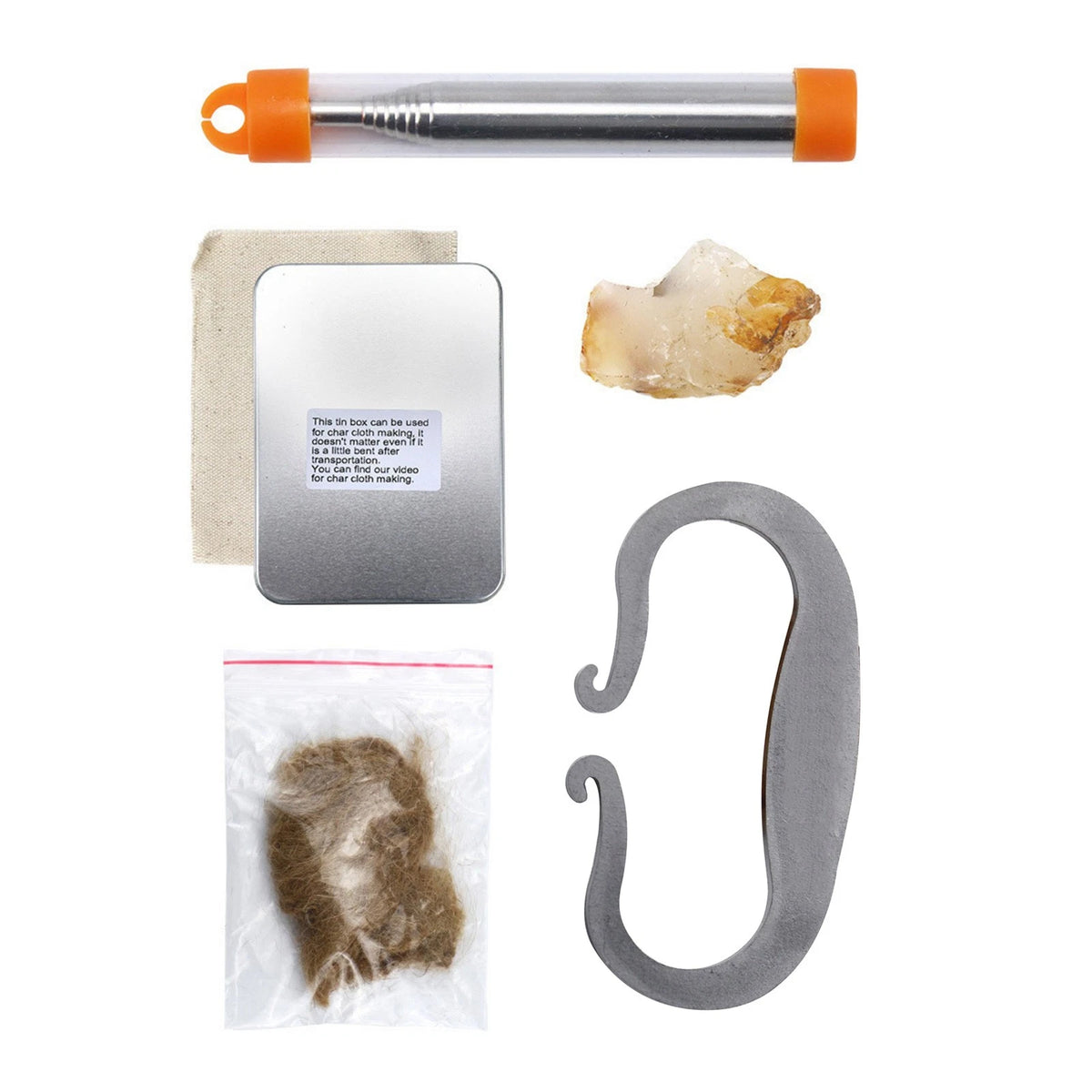 Complete Flint Fire Starting Kit for Survival Bushcraft