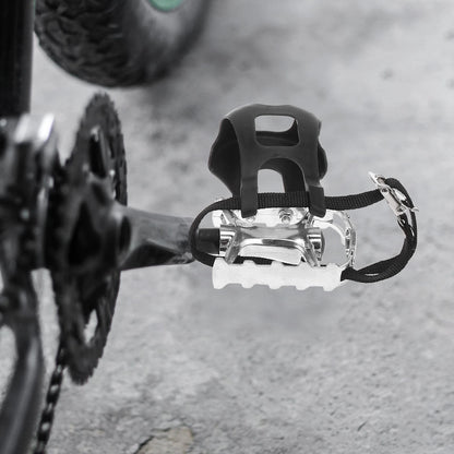 Bicycle Bike Pedals 9/16 Platform Pair with Toe Clips for Universal Use (All Years)