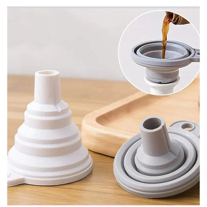 Foldable Silicone Funnel for Travel (5.7x1.5x7.6cm)