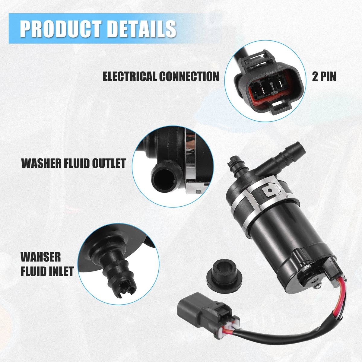 Windshield Washer Pump Motor Replacement for Honda Accord (2008–2015)
