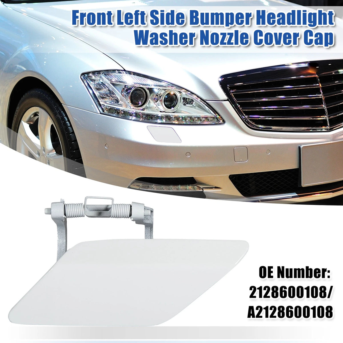 Front Left Side Bumper Washer Nozzle Cover Replacement for Mercedes E300 (2014–2023)
