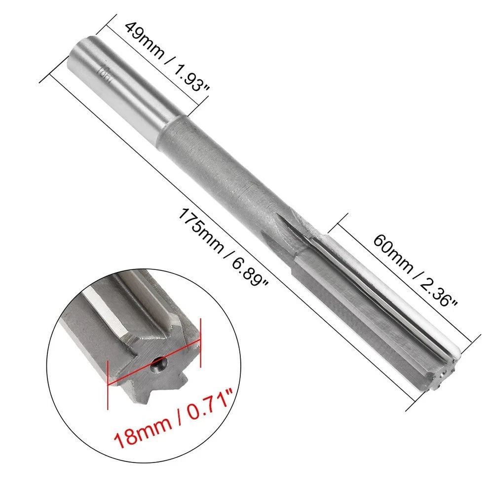18mm HSS Milling Machine Reamer with 6 Straight Flutes for Precision H7