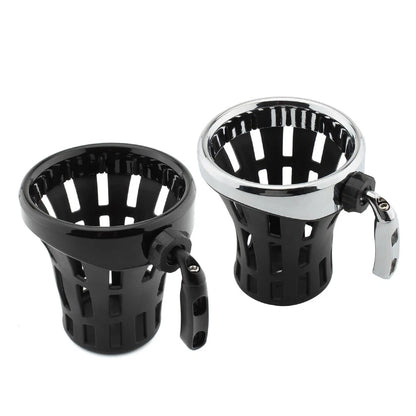 Universal Large Motorcycle Handlebar Cup Holder with Mesh Basket