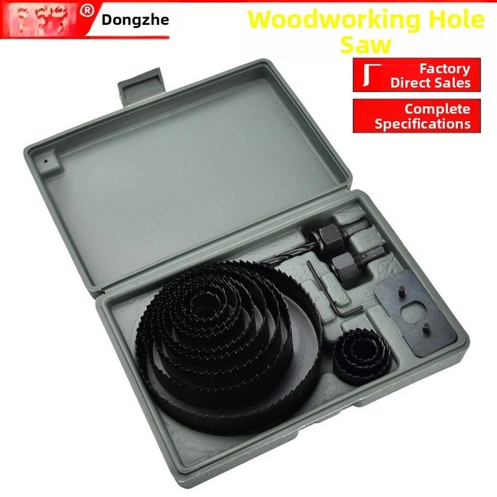7 Piece Carbon Steel Hole Cutting Kit for Wood Plastic Drywall