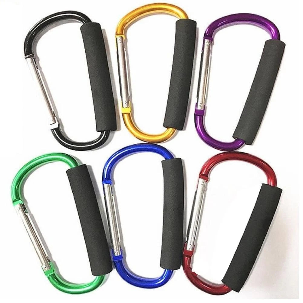 2X Carabiner Hooks for Pram Pushchair Shopping Bag Clip