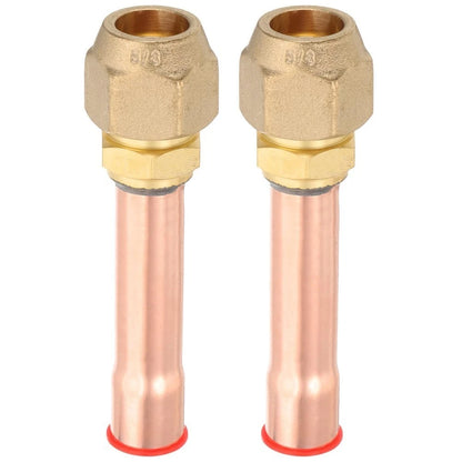 2X Brass Flare Pipe Connectors for HVAC and Refrigeration (58 Inch)