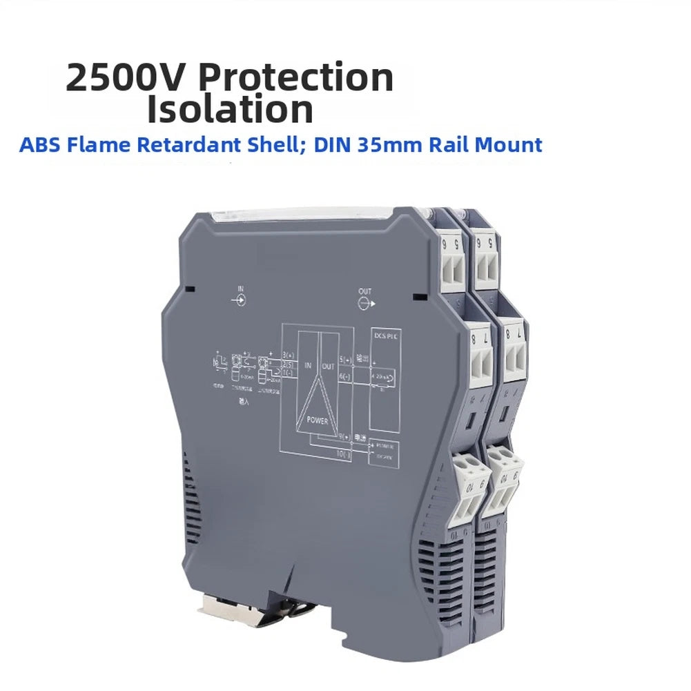 4-20mA to 0-10V Signal Isolator Converter DIN Rail Mount Industrial Transmitter