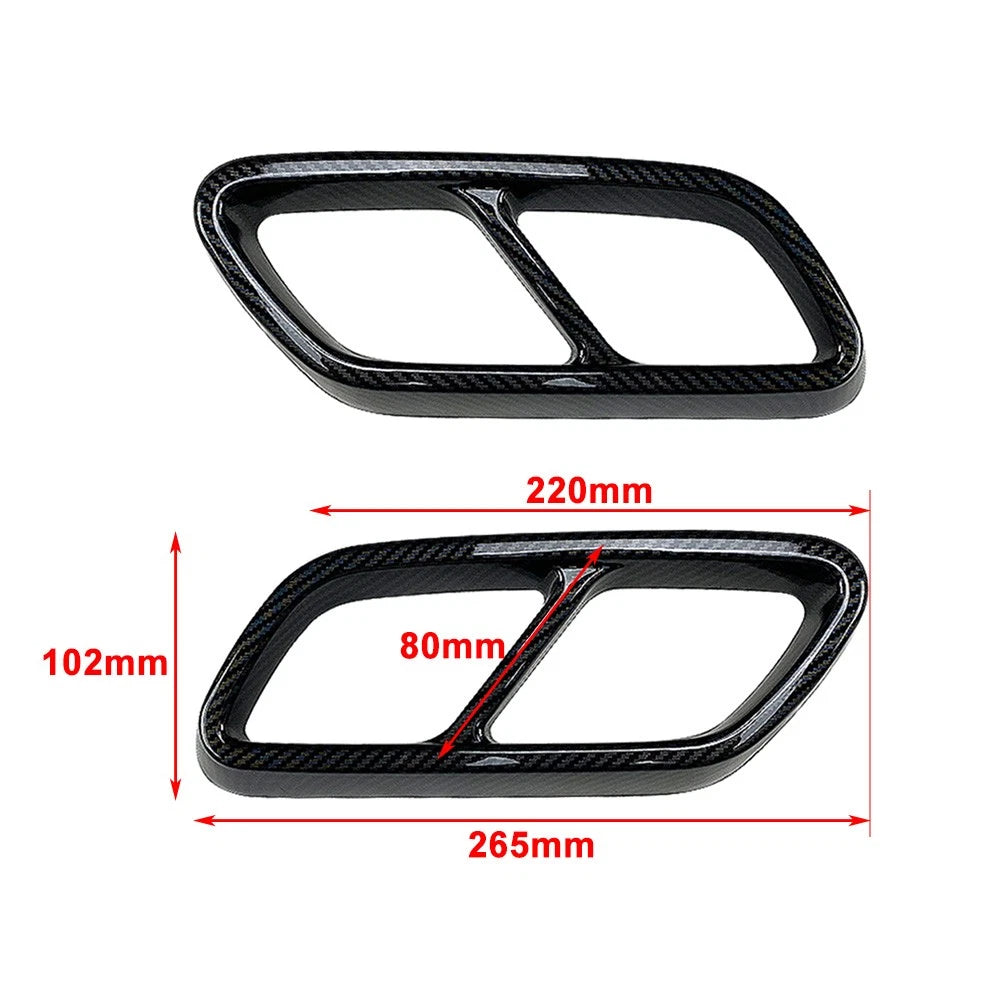 Black Rear Exhaust Muffler Tail Pipe Cover Trim For Mercedes Benz C-Class W206
