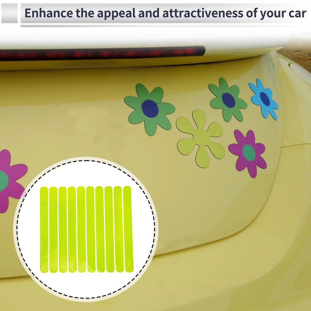 Reflective Bumper Decal for - Fluorescent Green Diamond Grid
