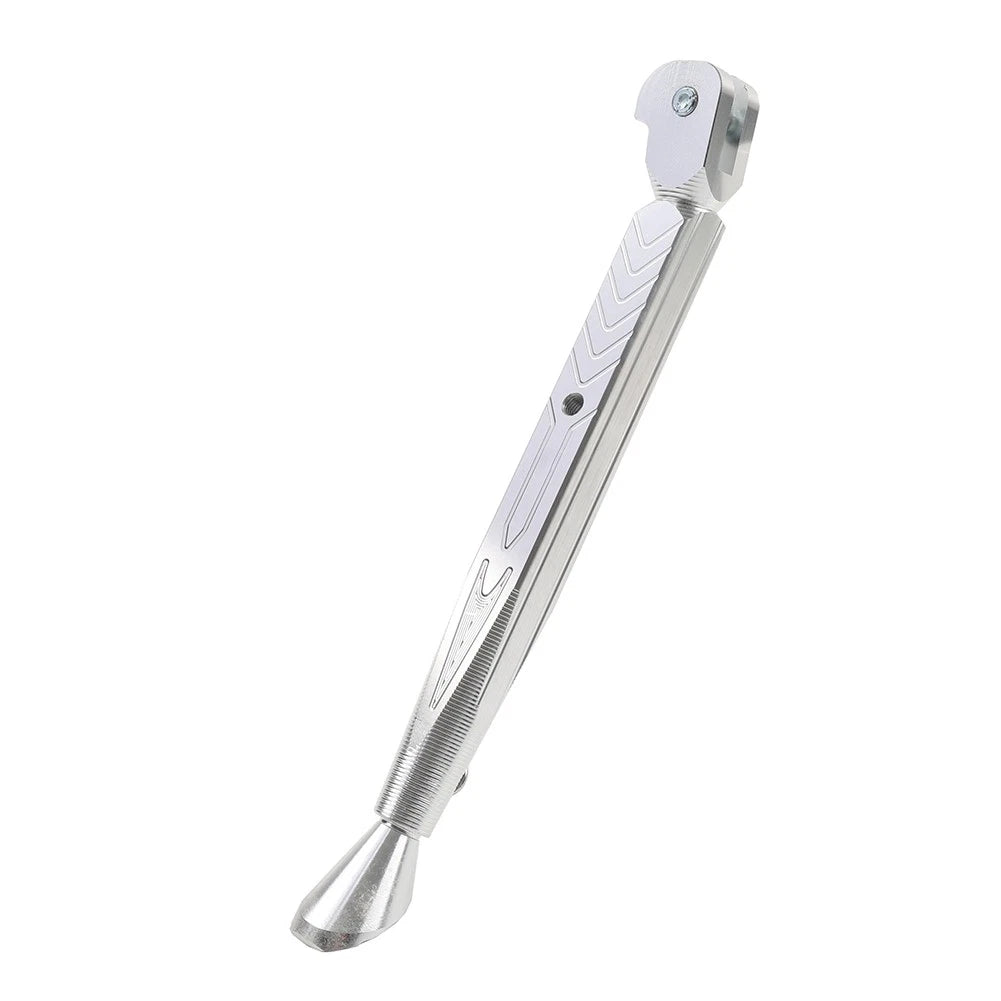 CNC Adjustable Kickstand Foot for Motorcycle Universal (Silver)