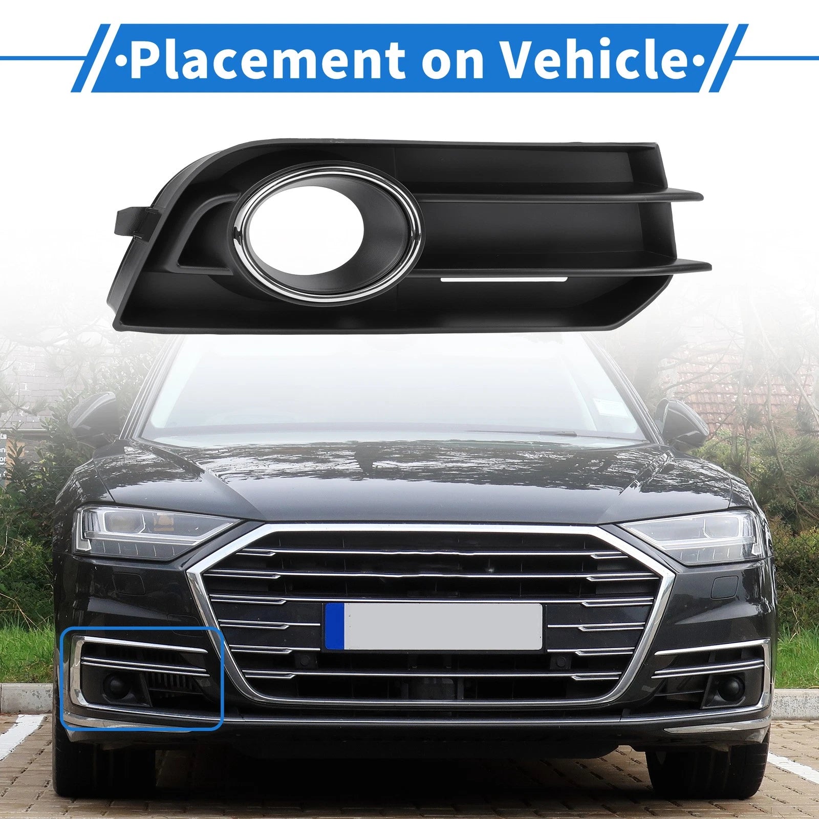 Front Right Fog Light Grill Replacement for Audi A1 (2010–2015)