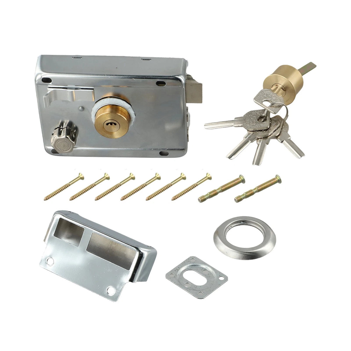 Robust Iron Door Lock for Household Safety