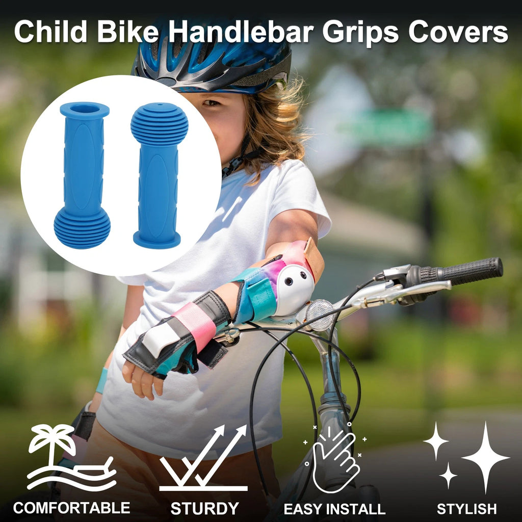 Handlebar Grip Covers 110mm Soft MTB End Grips Protector for Blue Pair