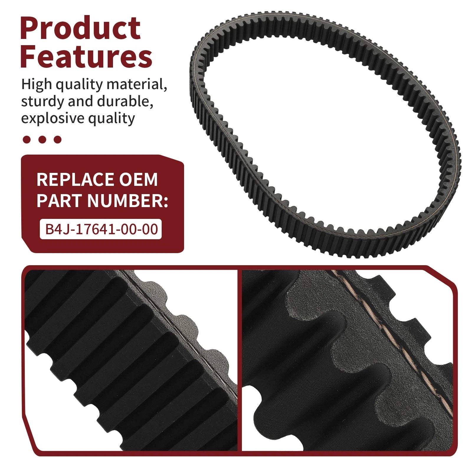 Clutch Drive V-Belt B4J-17641-00-00 for Yamaha Wolverine X2 1000 (2024)