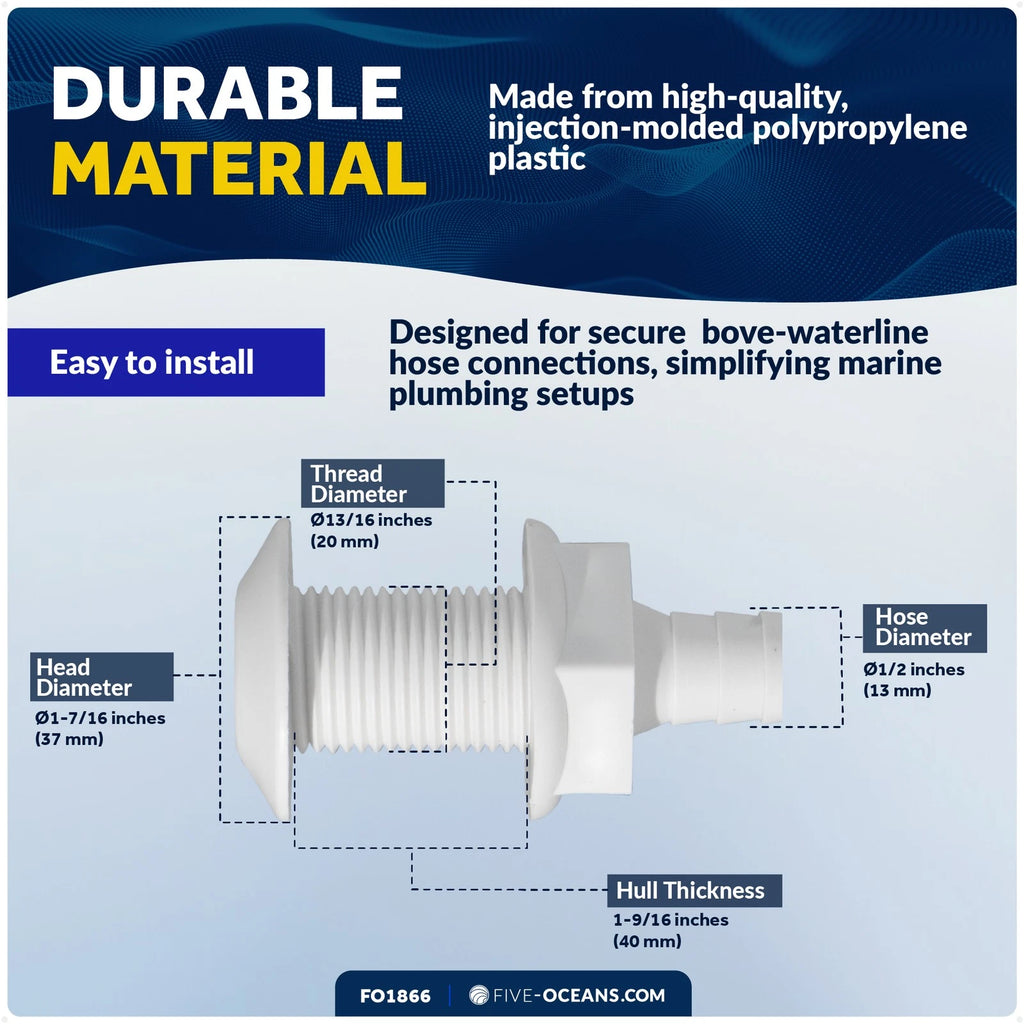 1/2" Thru-Hull Fittings for Boat (FO1866)