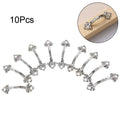 10Pc Silver Drawer Knob Hardware for Jewelry Box and Cupboard