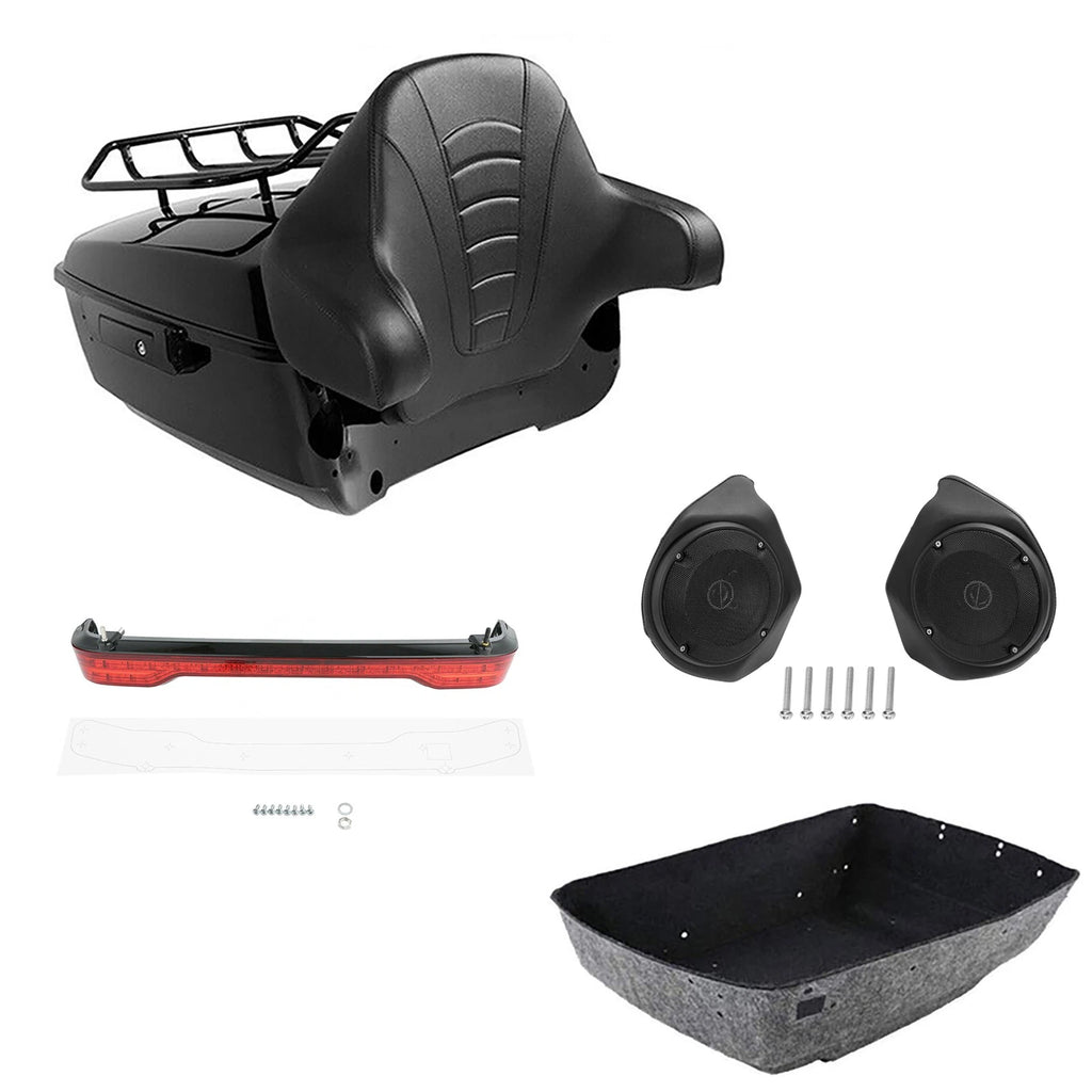Trunk Luggage Backrest Rack Tail Light Speaker for Harley Touring (2014–2026)