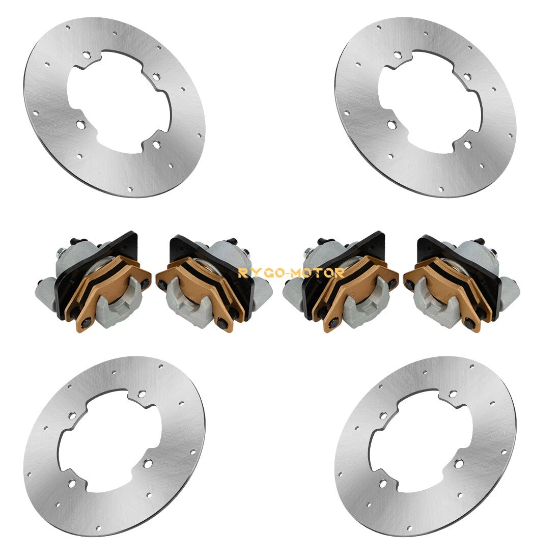 Front Rear Brake Calipers & Disc Rotors for Arctic Cat Wildcat Trail 700 (2014–2017)