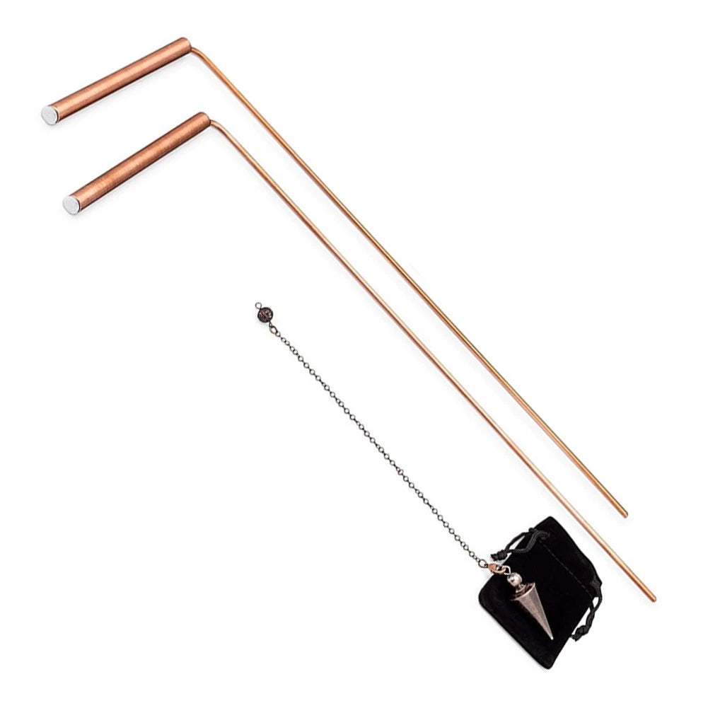 Telescoping Copper Dowsing Rods & Pendulum for Practice