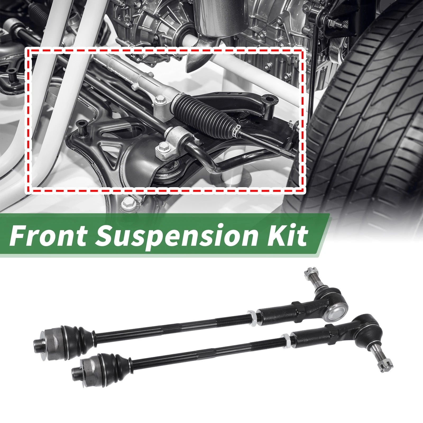 6pc Front Suspension Kit Tie Rod End Sway Bar Link for Chevrolet Silverado 2500 (2011–2020)
